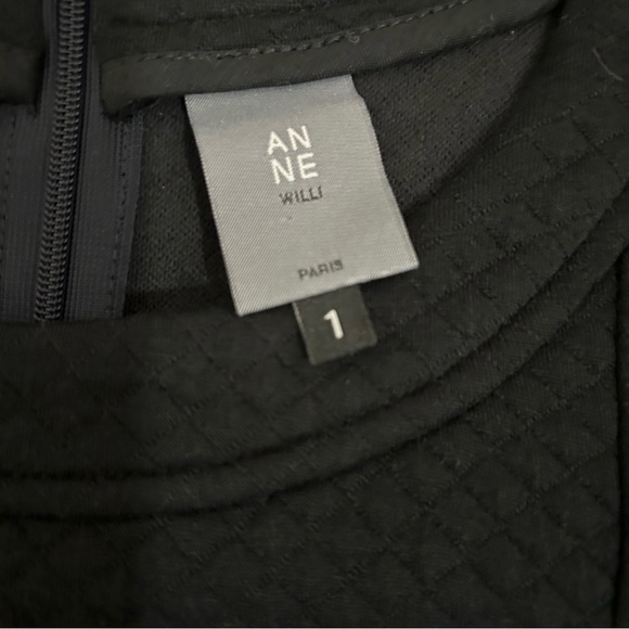 Anne Willi Paris Black Quilted Drop Waist Long Sleeve Dress, Size 1=6 - Picture 14 of 14